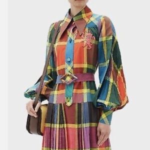 NWT Gucci Plaid Printed Shirtdress.